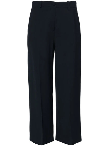 Straight-Leg Cropped Trousers