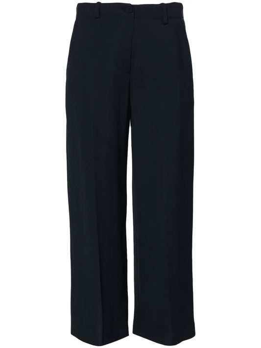 Straight-Leg Cropped Trousers