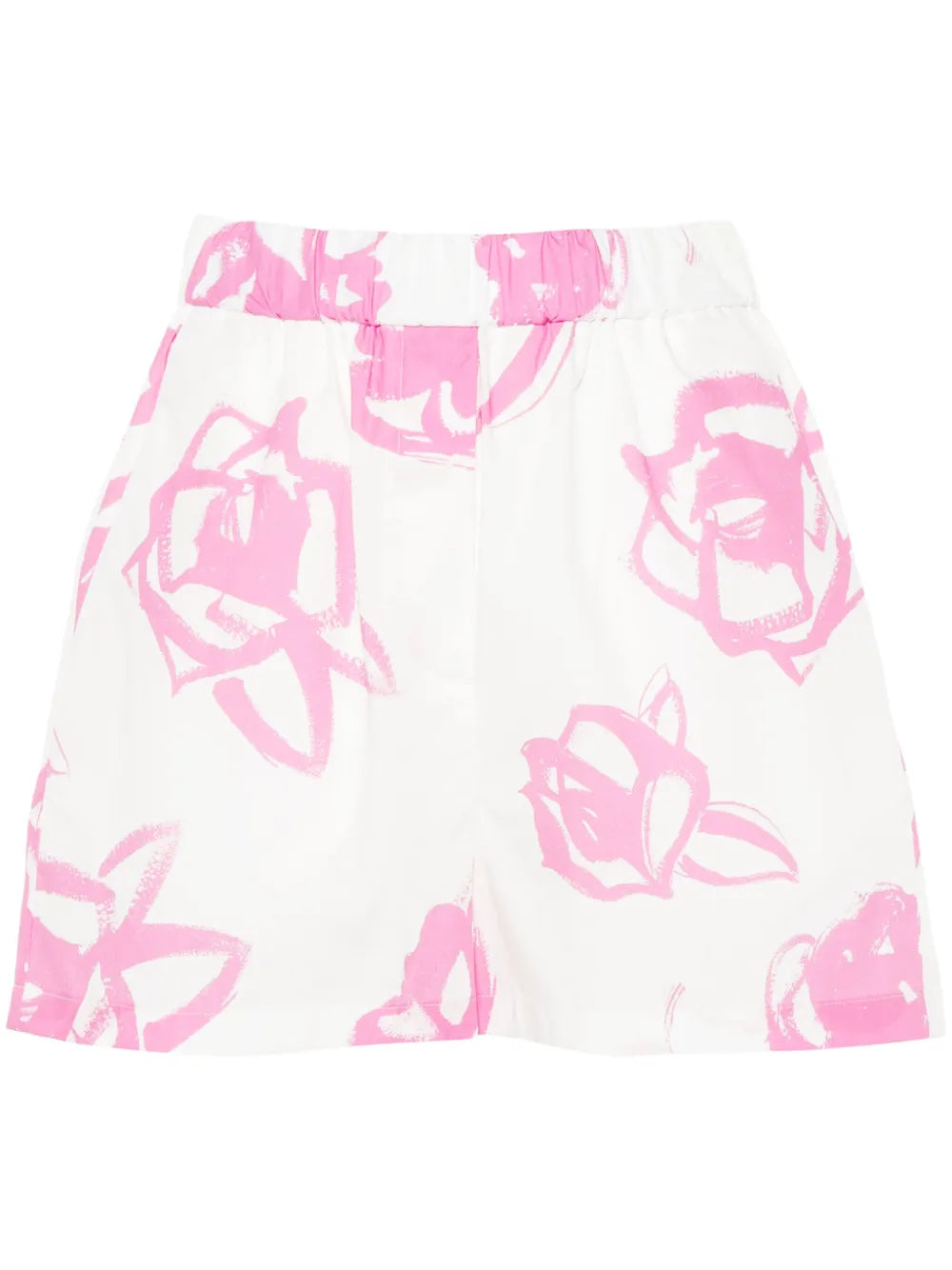 Abstract-Print Cotton Shorts