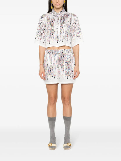 Bead-Print Shorts