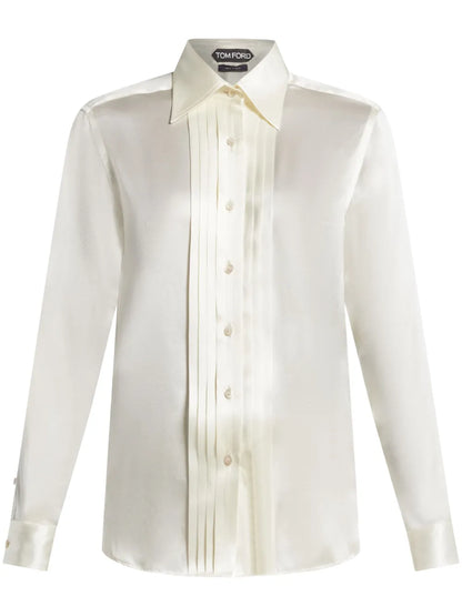 Pleated Silk Shirt