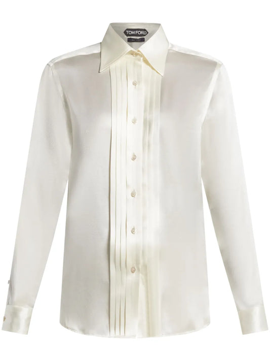 Pleated Silk Shirt