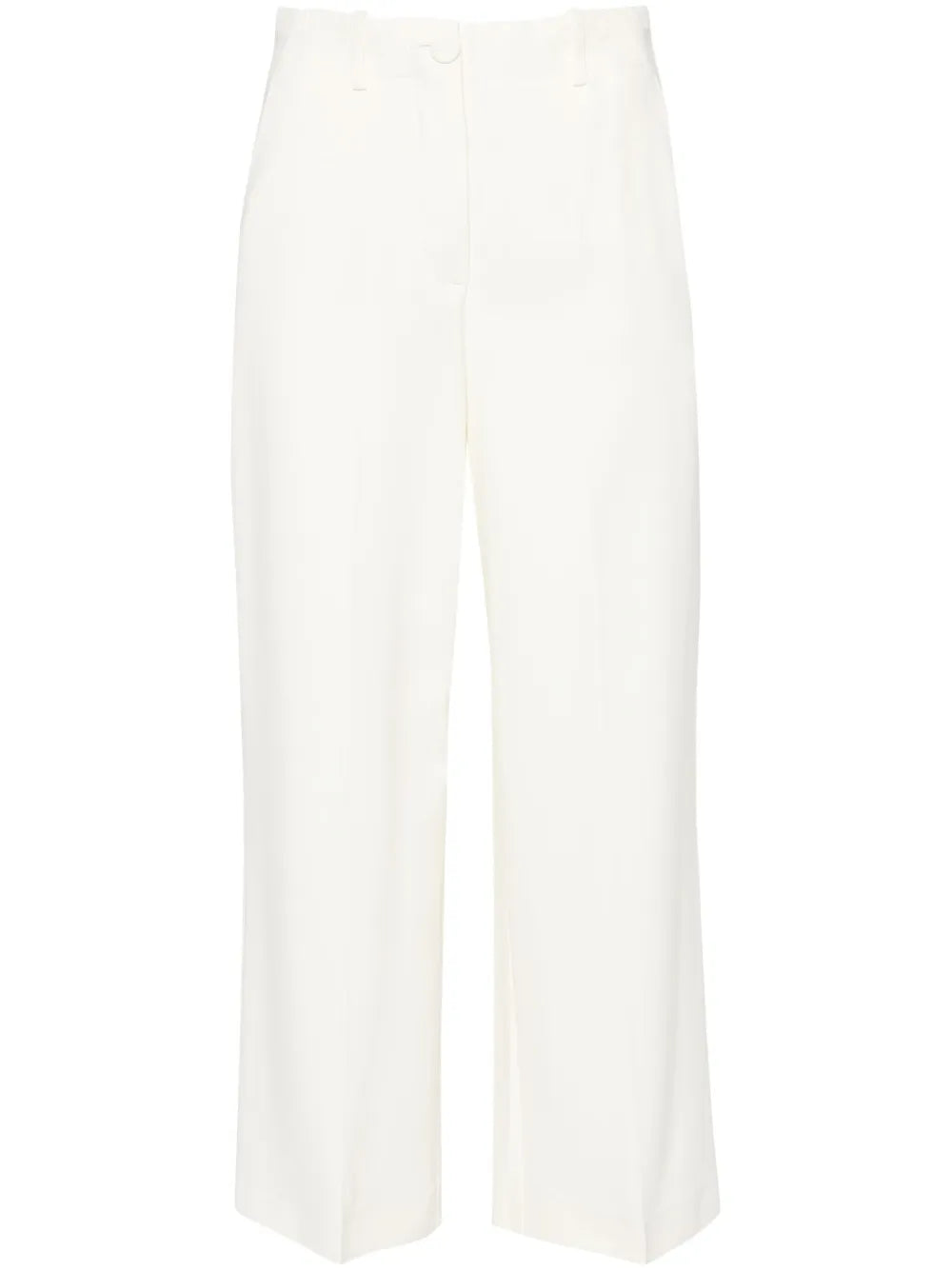Straight-Leg Cropped Trousers