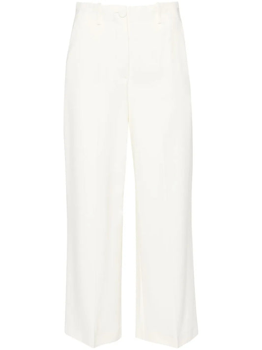 Straight-Leg Cropped Trousers
