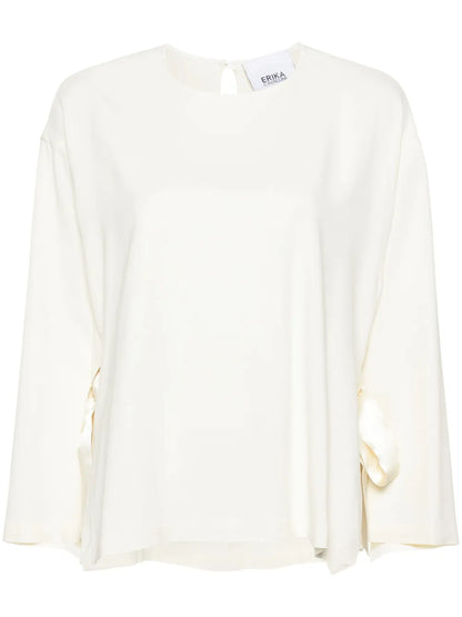 Wide Open-Sleeves Blouse