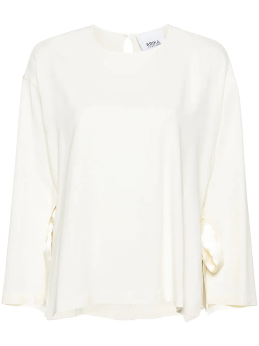 Wide Open-Sleeves Blouse