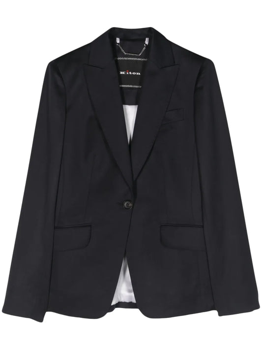Peak-Lapels Single-Breasted Blazer