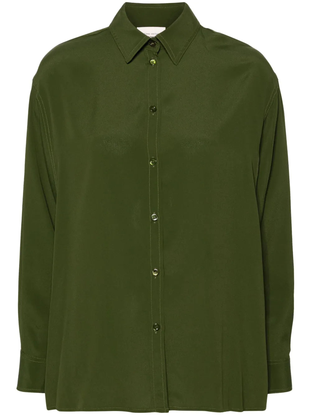 Classic-Collar Crepe Shirt