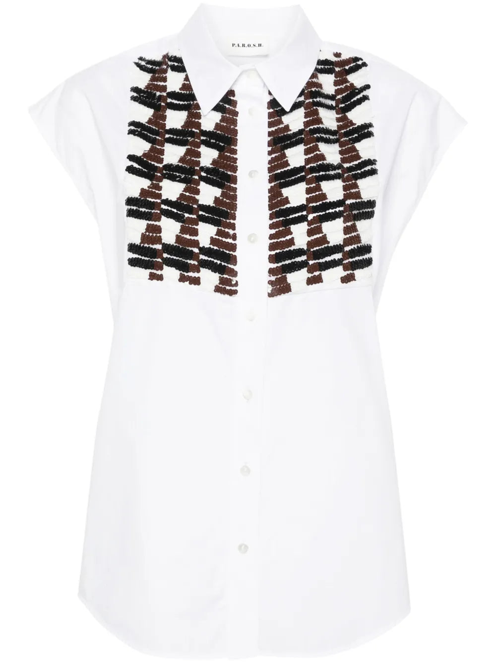 Sequin-Embellished Sleeveless Shirt