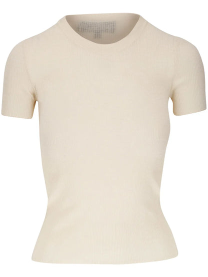 Hettie Ribbed Silk T-Shirt