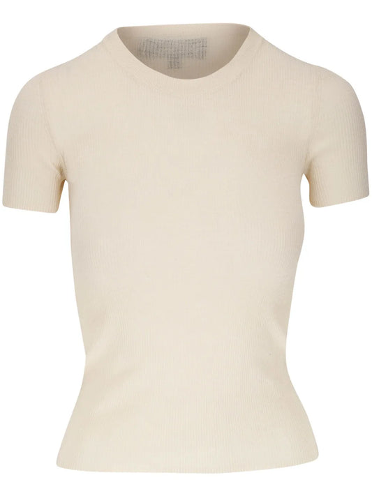 Hettie Ribbed Silk T-Shirt
