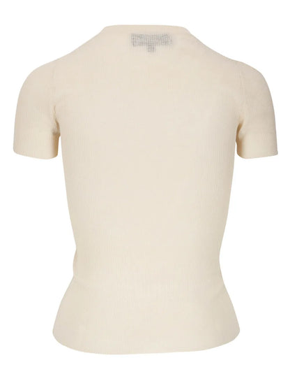 Hettie Ribbed Silk T-Shirt