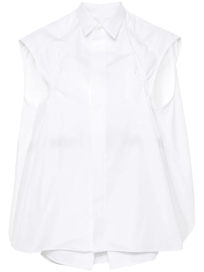 Layered-Design Sleeveless Blouse