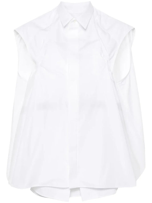Layered-Design Sleeveless Blouse