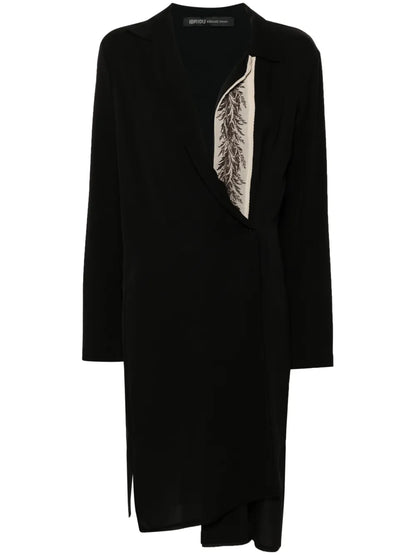 Wrap Silk Midi Dress