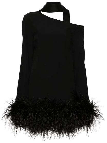 Adige Feather-Trim Minidress