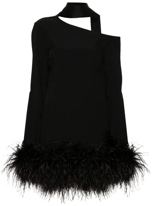 Adige Feather-Trim Minidress