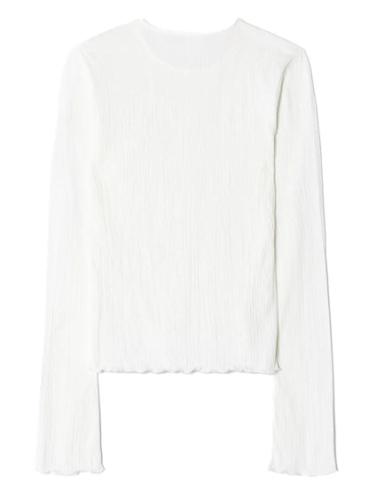 Bell-Sleeved Crinkled Top
