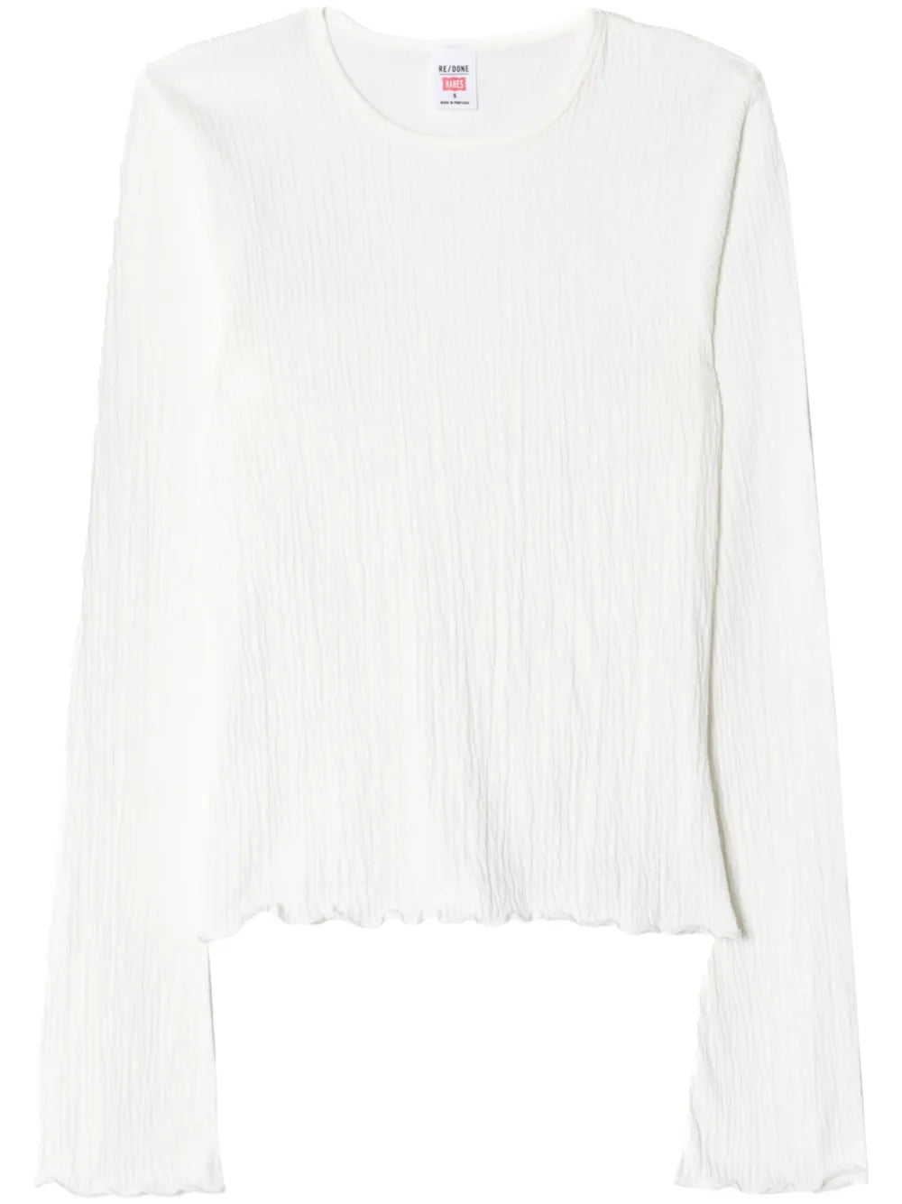 Bell-Sleeved Crinkled Top