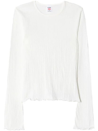 Bell-Sleeved Crinkled Top