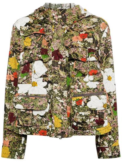 Floral-Print Hooded Jacket