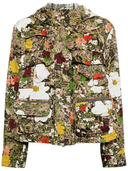 Floral-Print Hooded Jacket