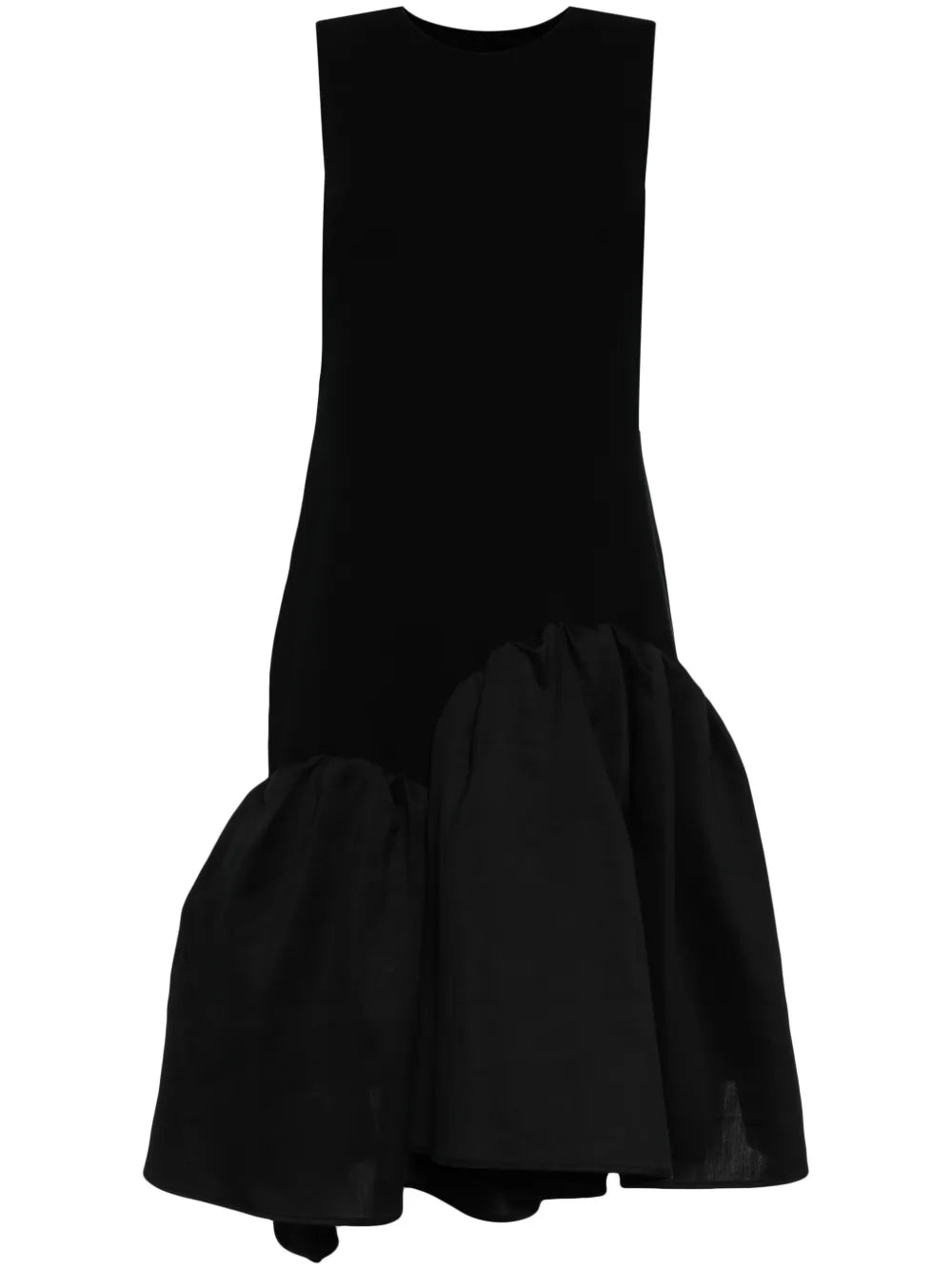 Asymmetric Patchwork Cotton Midi Dress