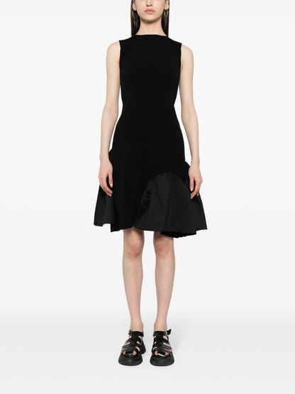 Asymmetric Patchwork Cotton Midi Dress