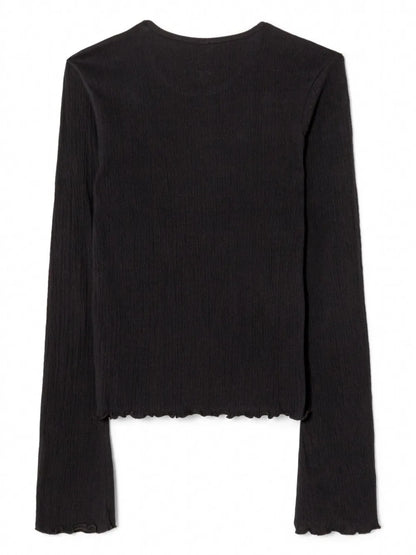 Bell-Sleeved Crinkled Top