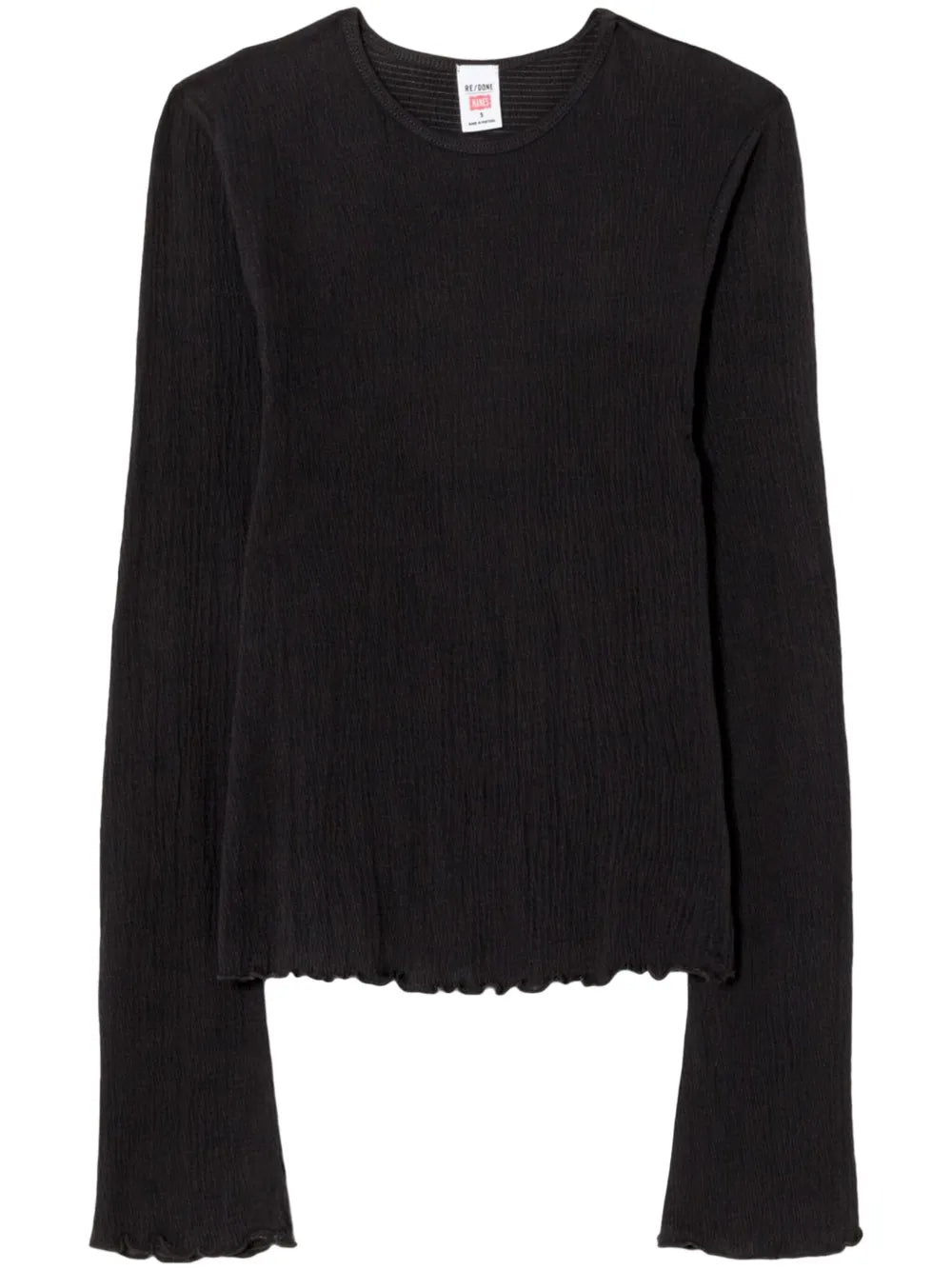 Bell-Sleeved Crinkled Top
