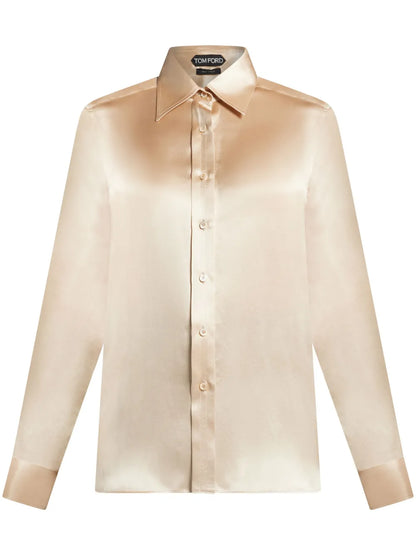 Long-Sleeve Silk Shirt