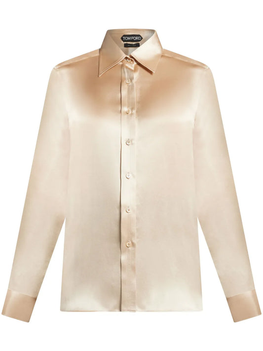 Long-Sleeve Silk Shirt