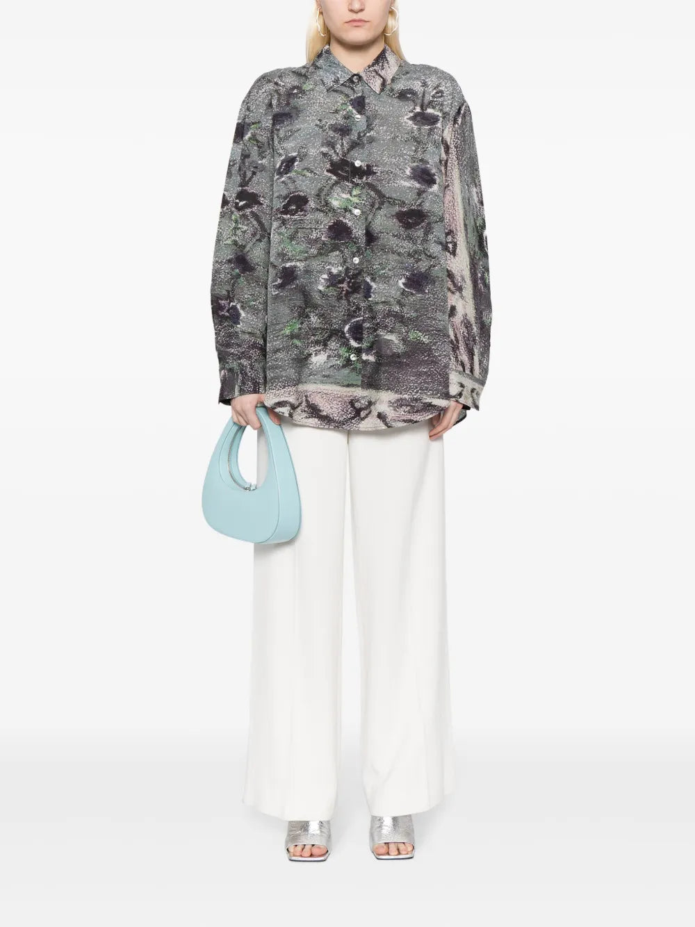 Abstract-Print Asymmetric Shirt
