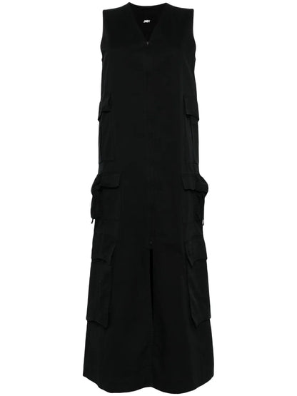 Cargo-Pocket Cotton Midi Dress