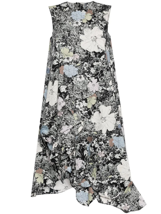 Floral-Print Cotton Midi Dress
