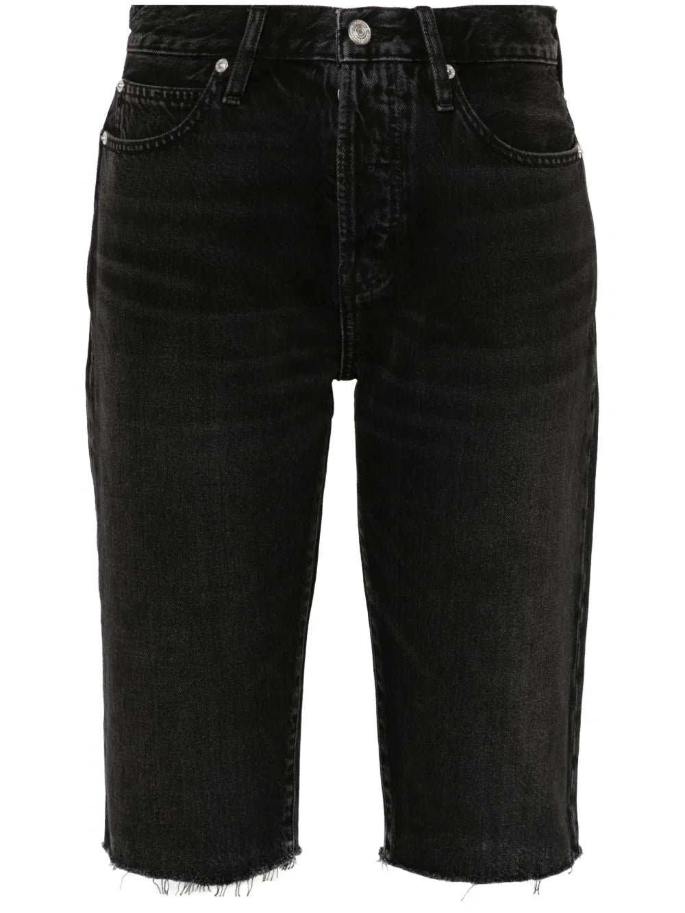 Raw-Cut Denim Shorts