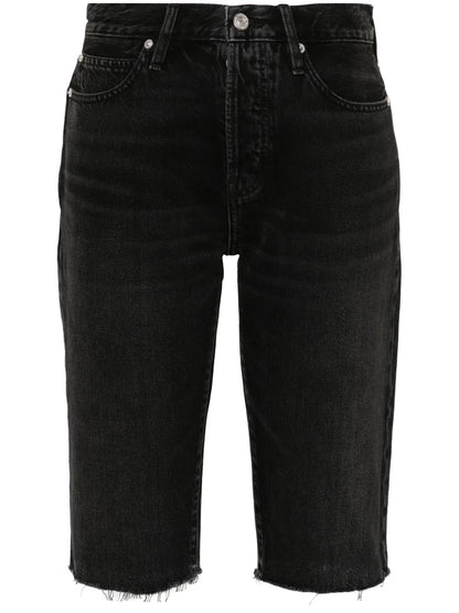 Raw-Cut Denim Shorts