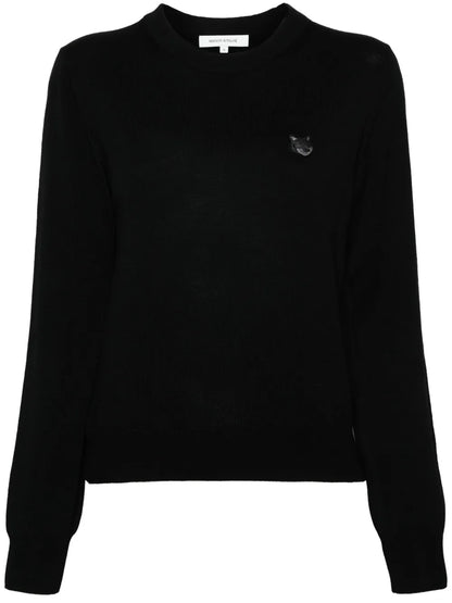 Fox-Appliqué Wool Jumper