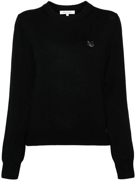 Fox-Appliqué Wool Jumper