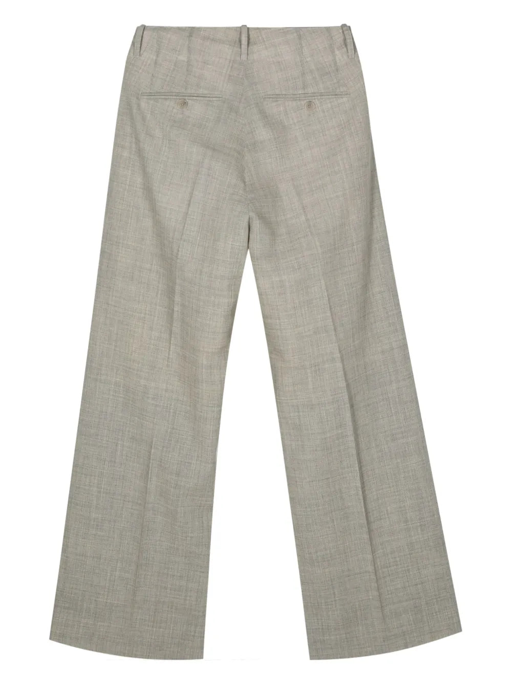 Mélange-Effect Straight Trousers