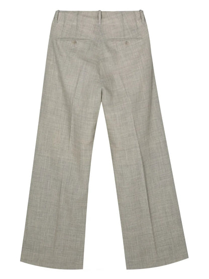 Mélange-Effect Straight Trousers