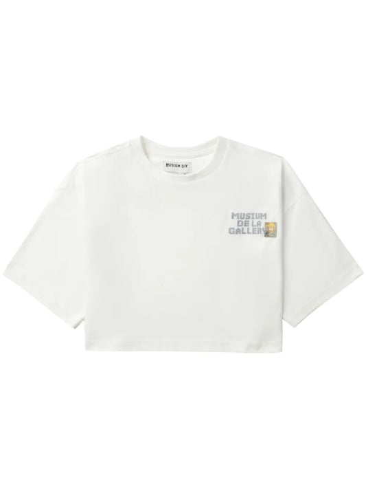 Logo-Embroidered Cropped T-Shirt