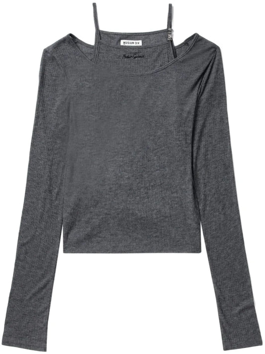 Ribbed Two-Layer Top