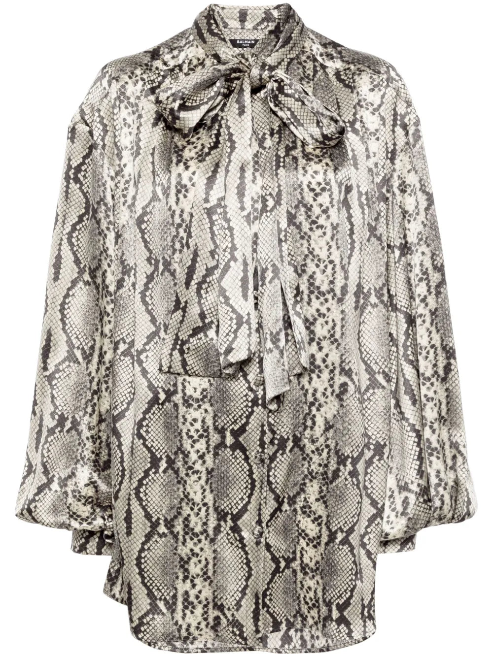 Snakeskin-Print Silk Blouse