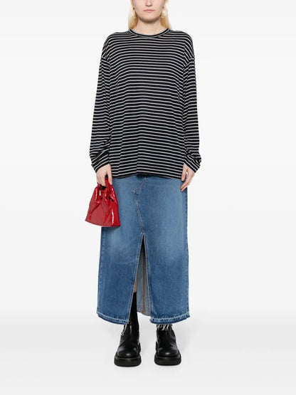 Stripe-Print Long-Sleeve T-Shirt