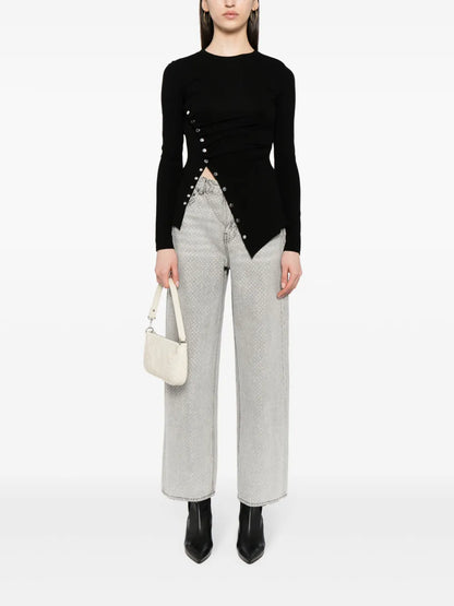 Rhinestone-Embellished Jeans