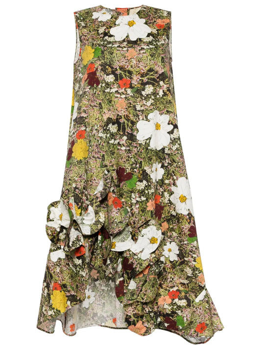Floral-Print Cotton Midi Dress
