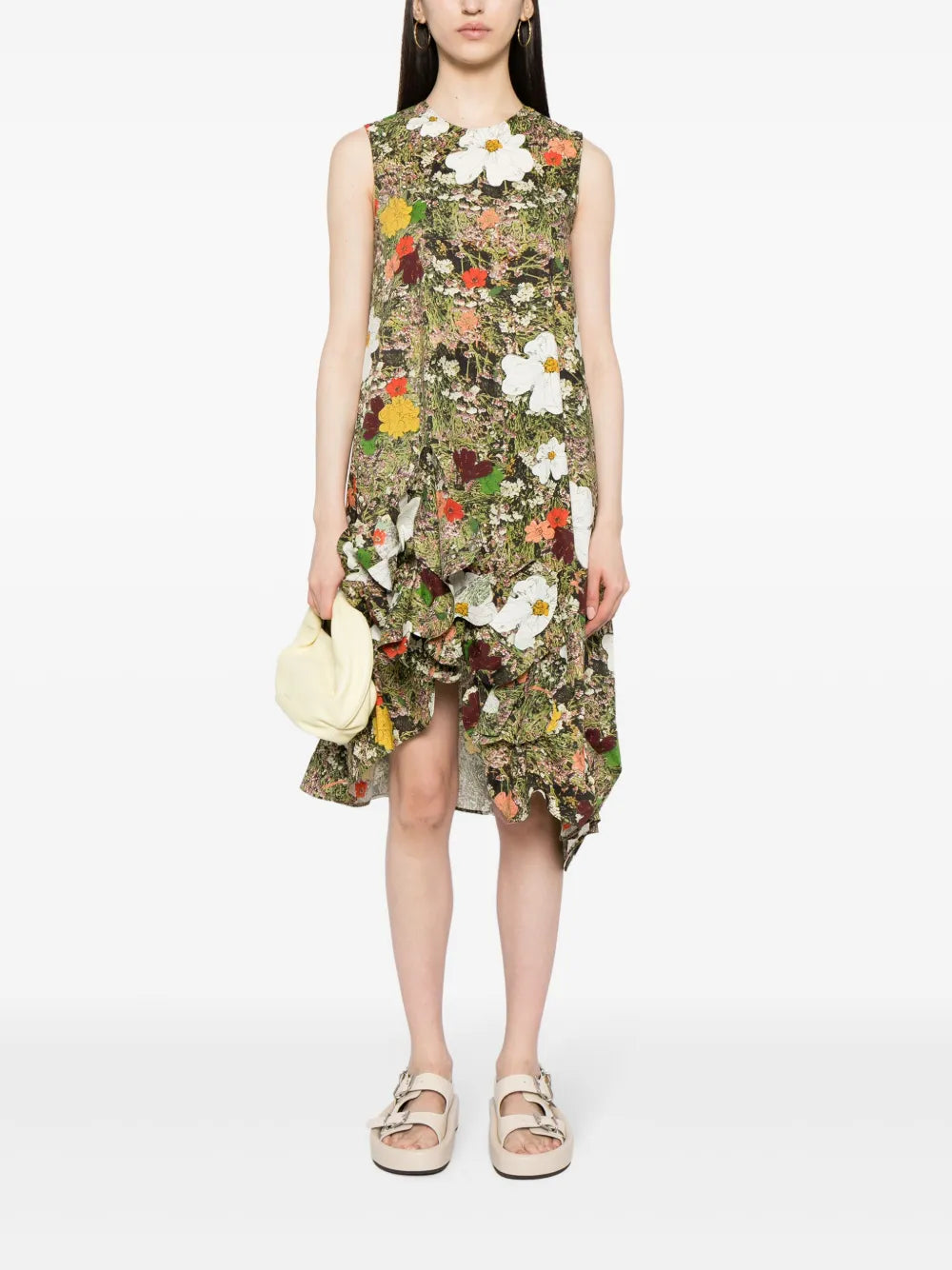 Floral-Print Cotton Midi Dress