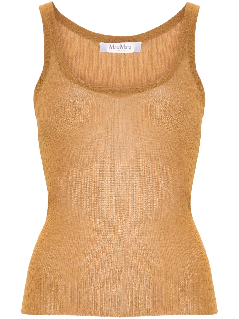 Semi-Sheer Fine-Ribbed Top