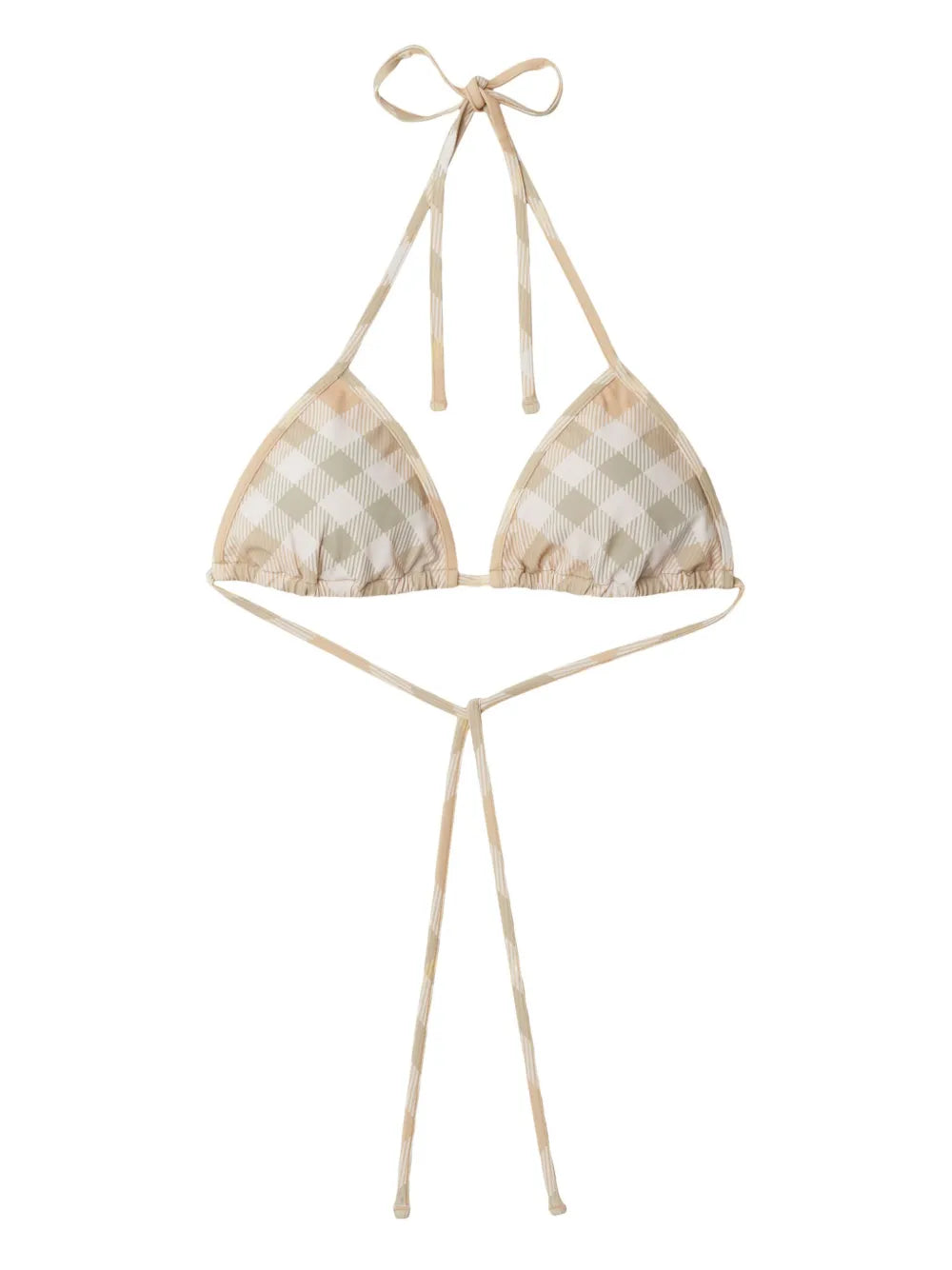 Checked Triangle Bikini Top